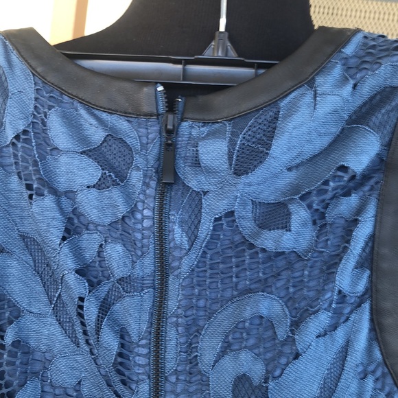 Beautiful Blue Lace Dress by Tart, with faux black Leather & Zipper on the back - Picture 8 of 15